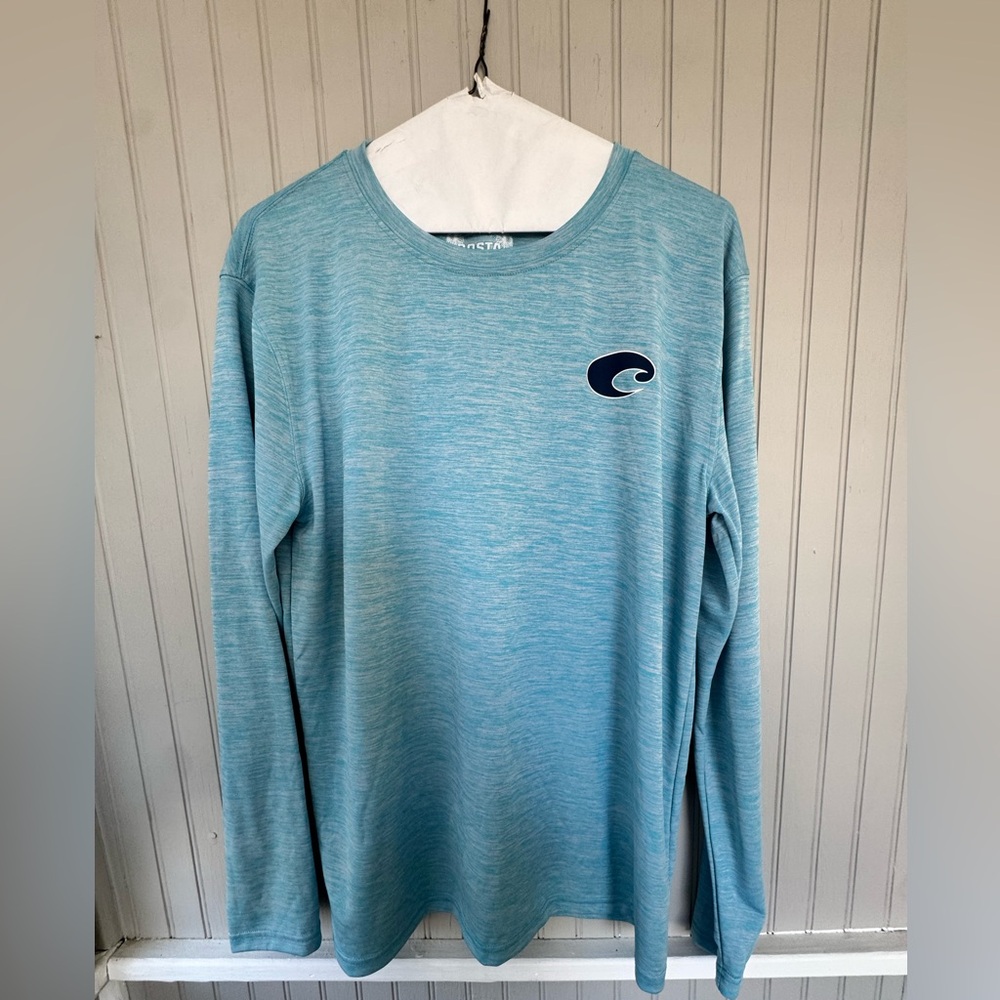 Costa Light Blue Long Sleeve Marlin dri fit Tee